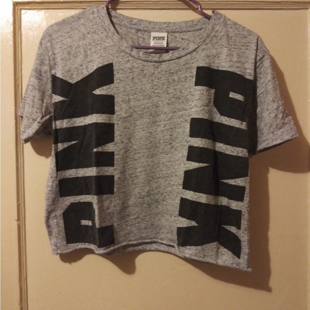 Pink Victoria Secret crop tee shirt